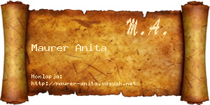Maurer Anita névjegykártya